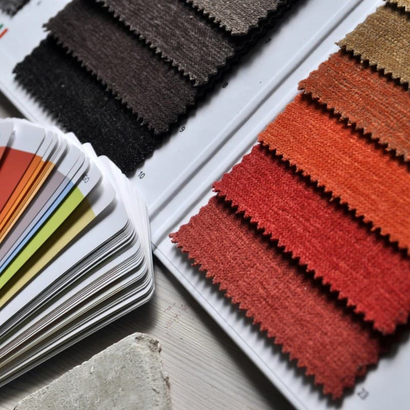 A selection of fabrics, close-up.