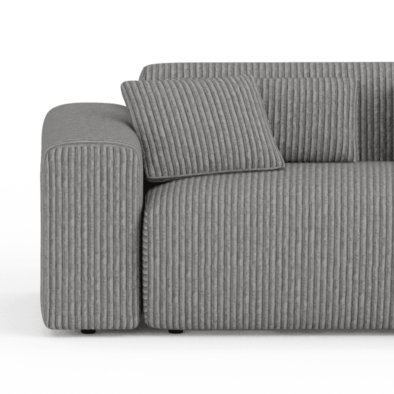 Lifestyle image of the Candy Left Corner Chaise, 261 cm