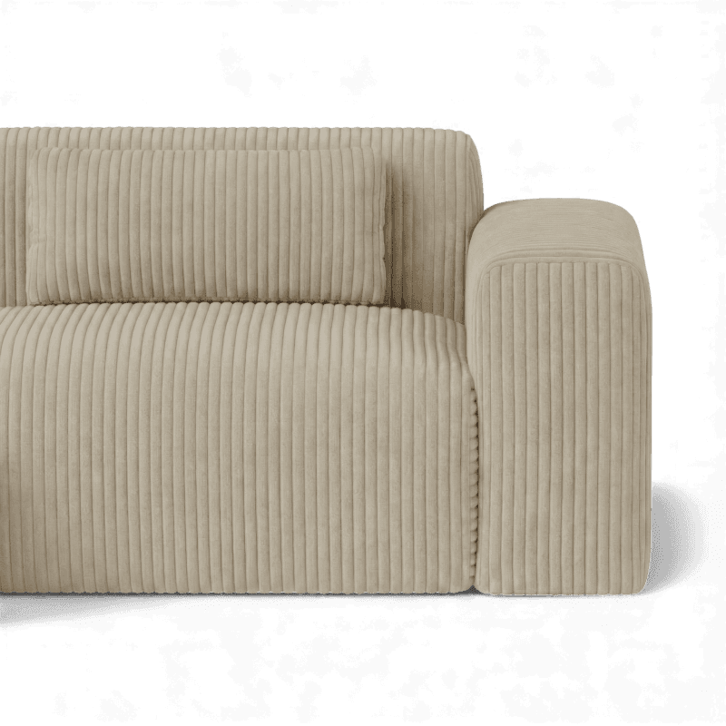 Lifestyle image of the Candy Left Corner Chaise, 216 cm