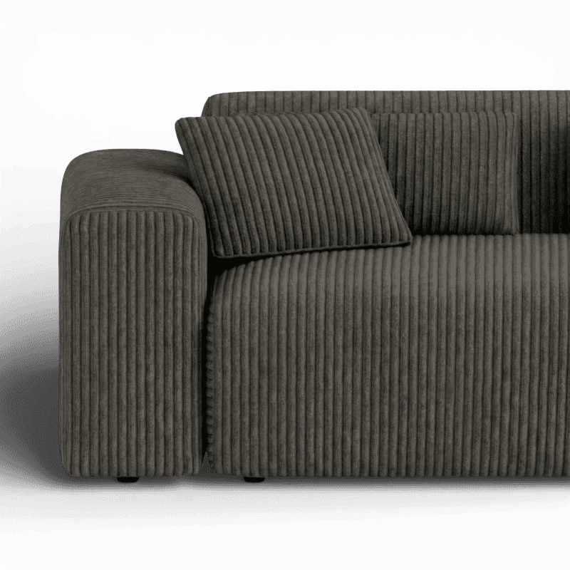 Lifestyle image of the Candy Right Corner Chaise, 241 cm