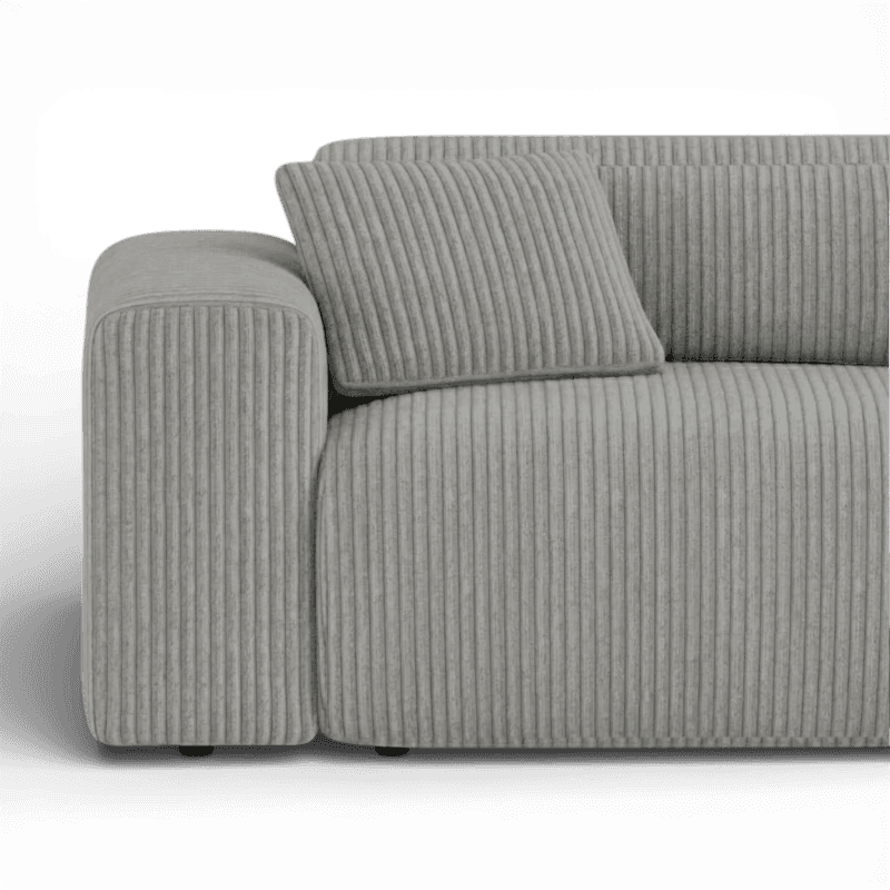 Lifestyle image of the Candy Right Corner Chaise, 241 cm