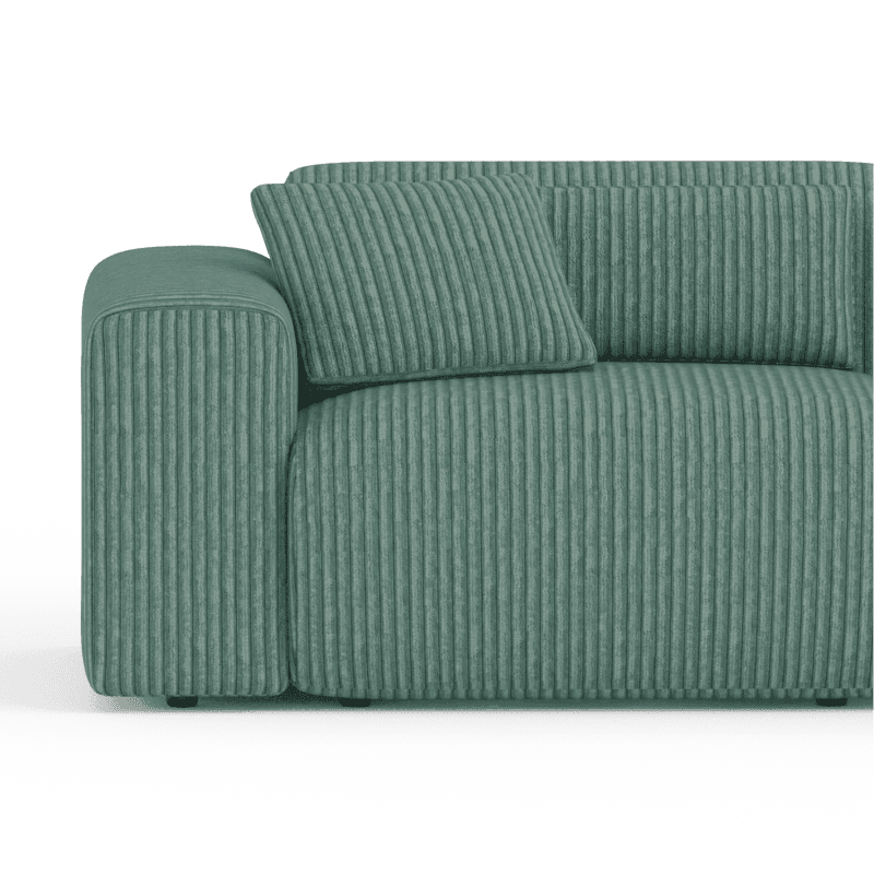 Lifestyle image of the Candy Right Corner Chaise, 301 cm
