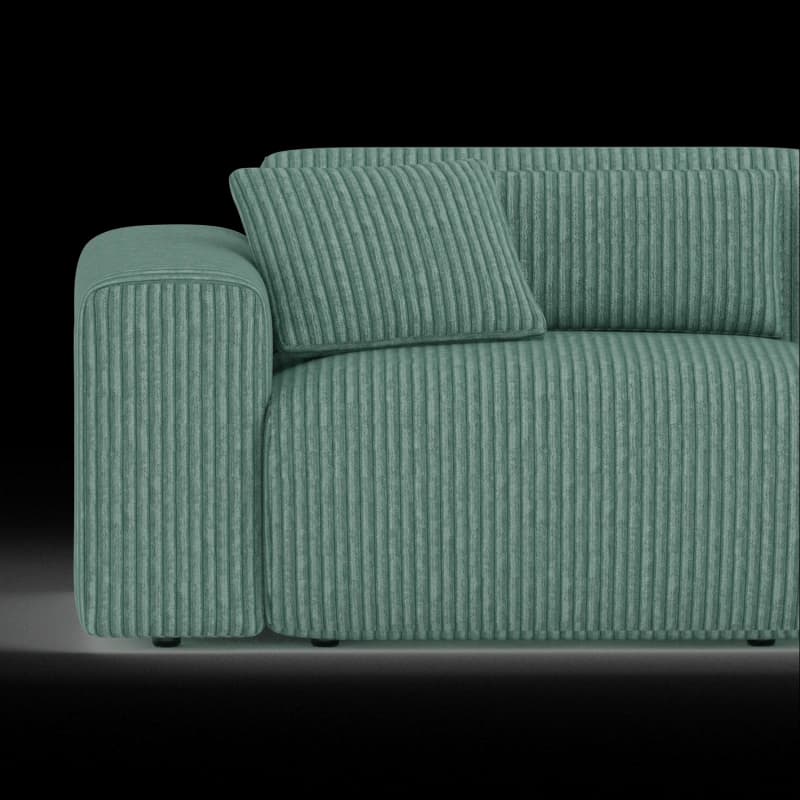 Lifestyle image of the Candy Right Corner Chaise, 301 cm