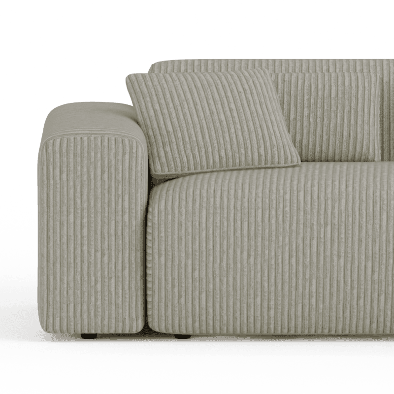 Lifestyle image of the Candy Right Corner Chaise, 301 cm