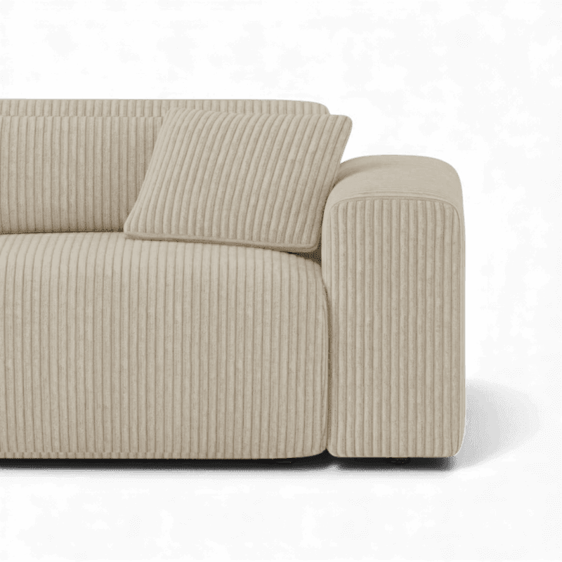 Lifestyle image of the Candy Left Corner Chaise, 261 cm