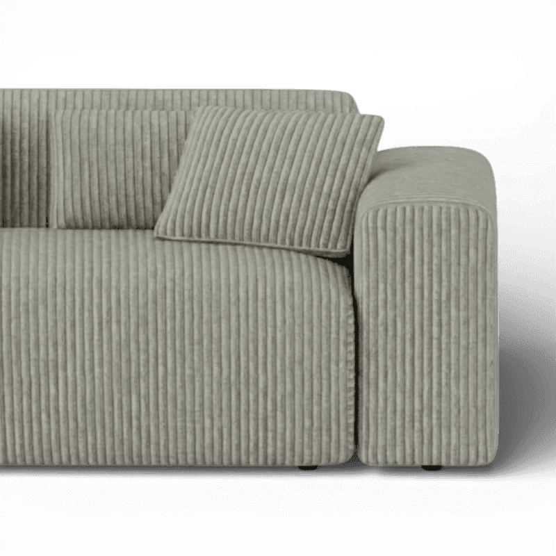 Lifestyle image of the Candy Left Corner Chaise, 261 cm