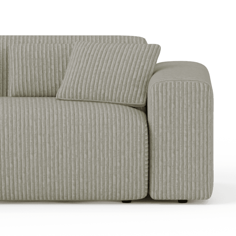 Lifestyle image of the Candy Left Corner Chaise, 301 cm