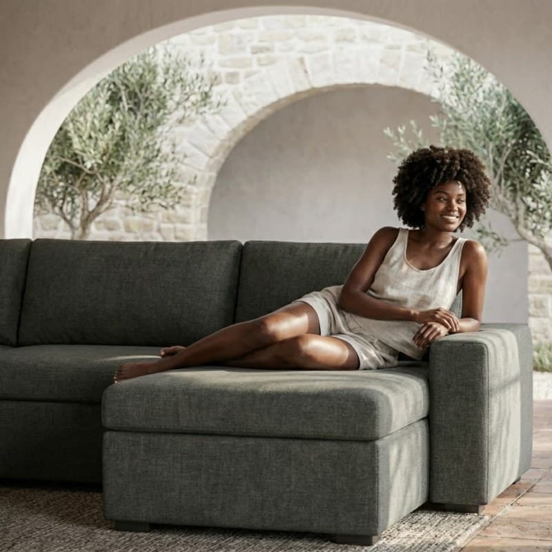 Lifestyle image of the Snooze Universal Corner Chaise, 220 cm