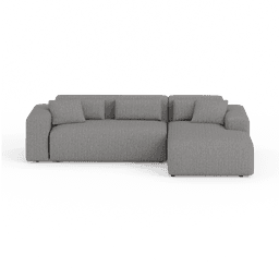 Thumbnail front-on studio photo of the product Candy Left Corner Chaise, 261 cm, Tuscany Stone Grey, Corduroy