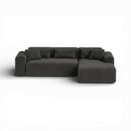 Thumbnail front-on studio photo of the product Candy Right Corner Chaise, 241 cm, Tuscany Slate Grey, Corduroy