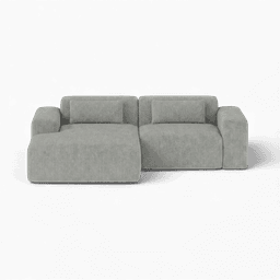 Thumbnail front-on studio photo of the product Candy Left Corner Chaise, 216 cm, Tuscany Stone Grey, Corduroy