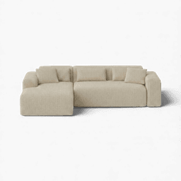 Thumbnail front-on studio photo of the product Candy Left Corner Chaise, 261 cm, Tuscany Ivory Beige, Corduroy