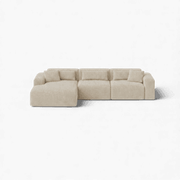 Thumbnail front-on studio photo of the product Candy Left Corner Chaise, 301 cm, Tuscany Ivory Beige, Corduroy