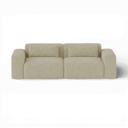 Thumbnail front-on studio photo of the product Candy 2 Seater Sofa, 180 cm, Tuscany Ivory Beige, Corduroy