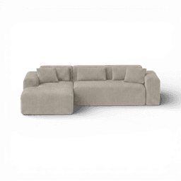 Thumbnail front-on studio photo of the product Candy Left Corner Chaise, 261 cm, Tuscany Linen Beige, Corduroy